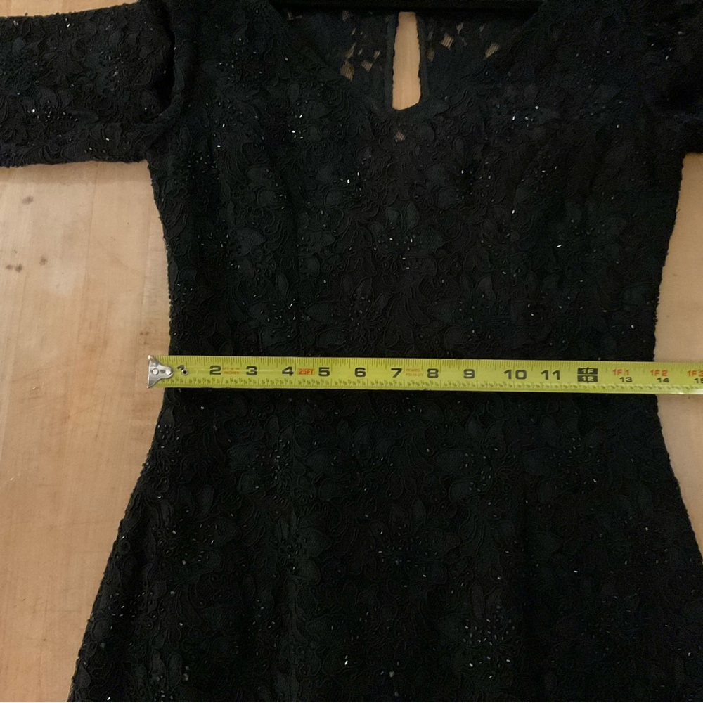 Carmen Marc Valvo Black Lace Sheath Dress Size 4 MOB MOG Evening - Picture 14 of 16